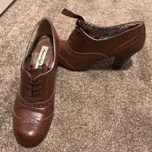 Brown oxford booties